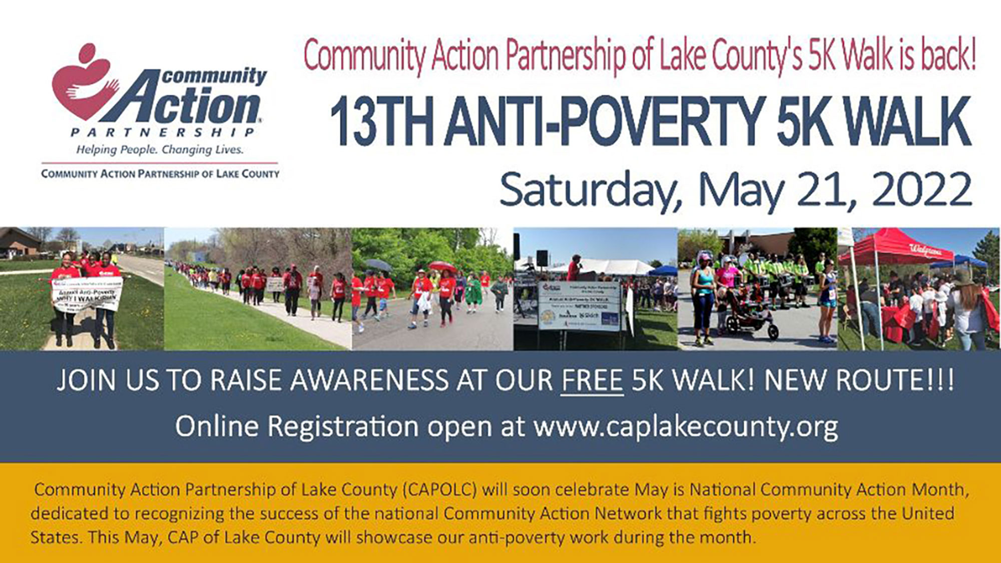 13th Anti-Poverty 5k Walk at CAP Banquets and Dining on Genesee
